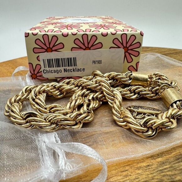 Plunder Design Trendy Fashion Jewelry Chicago Thick Twisted Gold Chain Necklace - Picture 4 of 5